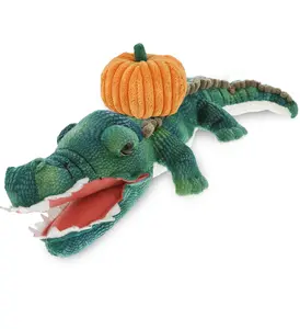 DOLLIBU 18" Green Alligator Polyester Stuffed Toy - Wild Series Plush, Halloween Pumpkin Decor Item
