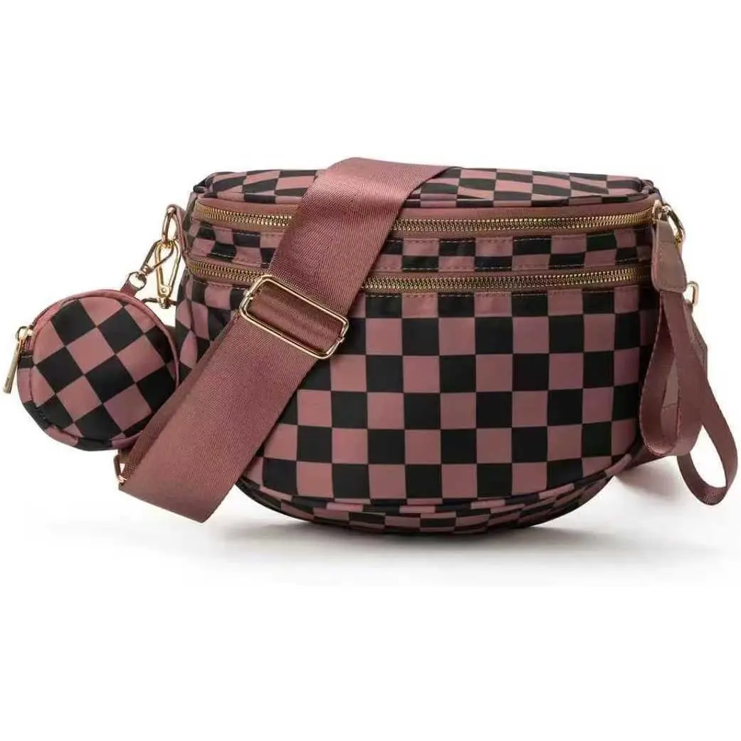 Mauve & Black Bum Bag