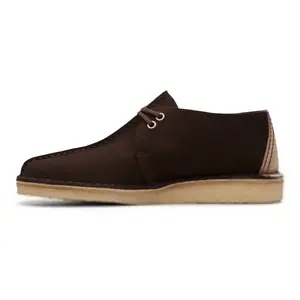 Clarks Desert Trek Originals Men's Slip-On Shoes in Brown Leather with Comfortable Fit and Lightweight Design