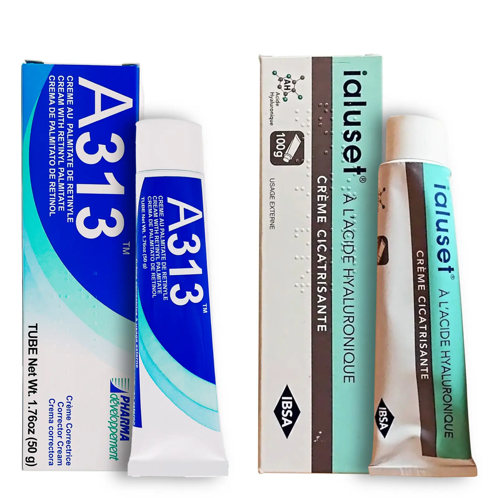 Top Sellers Duo: A313 Vitamin A Pommade + Ialuset Hyaluronic Acid Anti-Wrinkle Cream Top Sellers Duo: A313 Vitamin A Pommade + Ialuset Hyaluronic Acid Anti-Wrinkle Cream