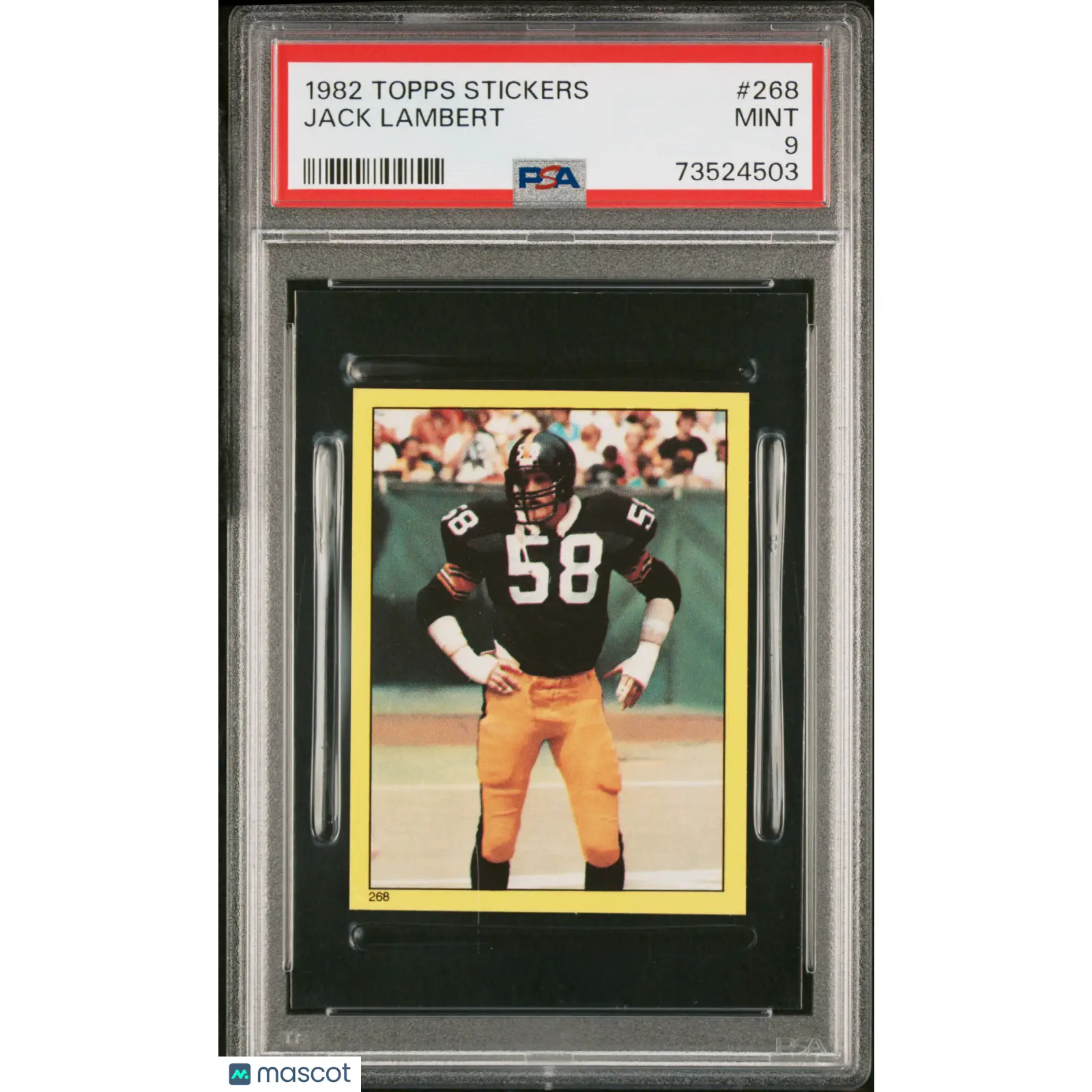 Jack Lambert PSA 1982 Topps Stickers Football #268 9 73524503