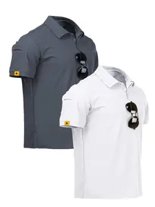 ZITY Mens 2 Pack Polo Shirts Short Sleeve Performance Sports Golf Shirt for Men Tactical Shirt