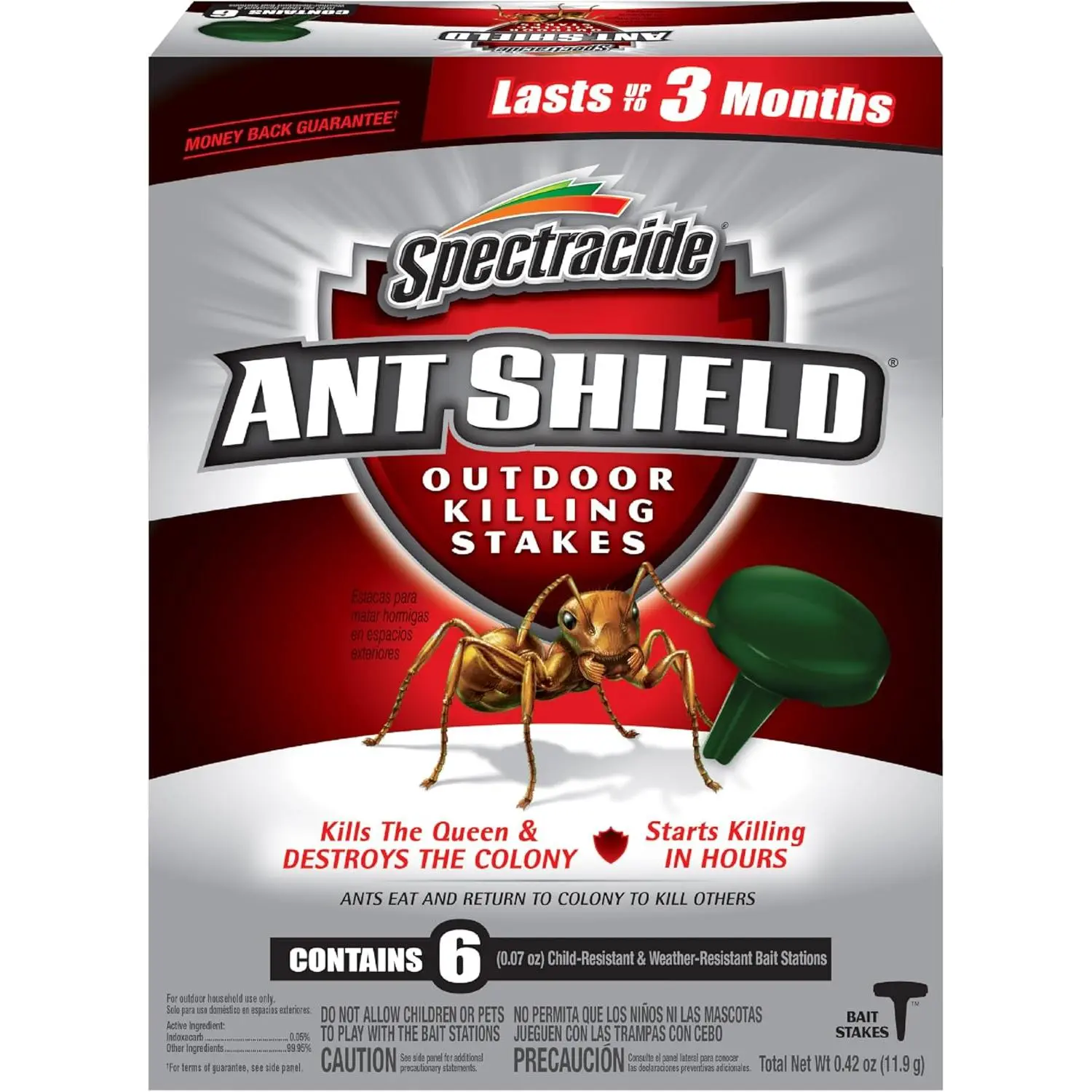 Spectracide Ant Shield Outdoor Insect-Control Killing Stakes, 6-Count, Kills Queen, Destroys the Colony, Long-Lasting Protection That Lasts 3 Months