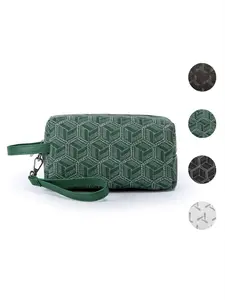 Geometric Print Makeup Bag Unisex Travel Organizer, Makeup Organizer Pouch, Large Capacity Cosmetic Case, Versatile Storage Solution for Men and Women