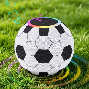 Dazone Portable Bluetooth Audio Speaker, Soccer Design, Wireless Outdoor Speaker with LED Lights, TWS Pairing, FM Radio, TF Card & USB Playback, IPX4 Waterproof for Home Party, Beach