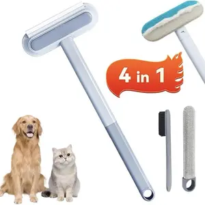 (Extended version) Reusable Pet Hair Remover Brush - MultiFunctional Lint Cleaner for Dog & Cat Hair, Extra-Long Handle, Washable Grooming Tool for Furniture, Clothes, Bedding, Sofa, Carpets & Window Screens fur design removal tool broom Self-Cleaning