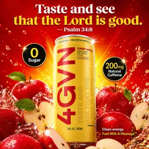 Crisp Apple  Fruit-Flavor Fizzy Soda Drink 4GVN Energy Drink | Zero Sugar | 200mg Caffeine
