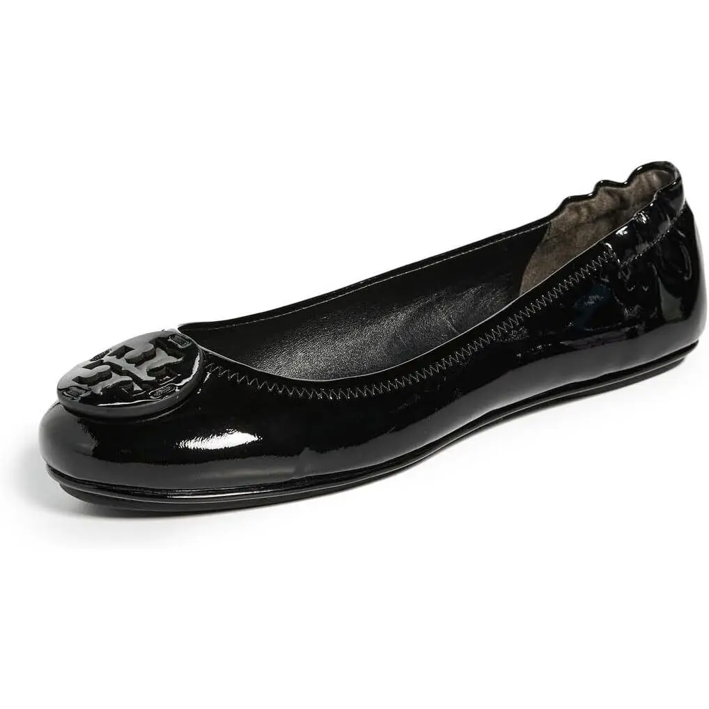 Tory Burch Womens Minnie Travel Ballet Flats 141368-006, Designer Ballet Flats, Rubber