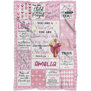 Baptism Blankets, Baptism Gift for Girls, Godchild Baptism Blanket, Newborn Parents Gifts, New Throw Blankets, Christening Blanket Décor for Nursery