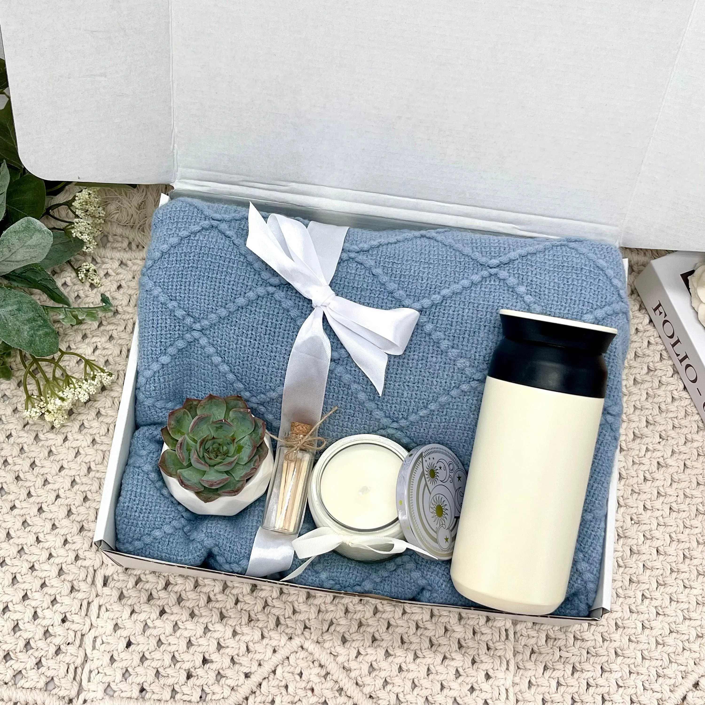 Merry Christmas Hygge Gift Box Thanksgiving Gift For Women With Succulent