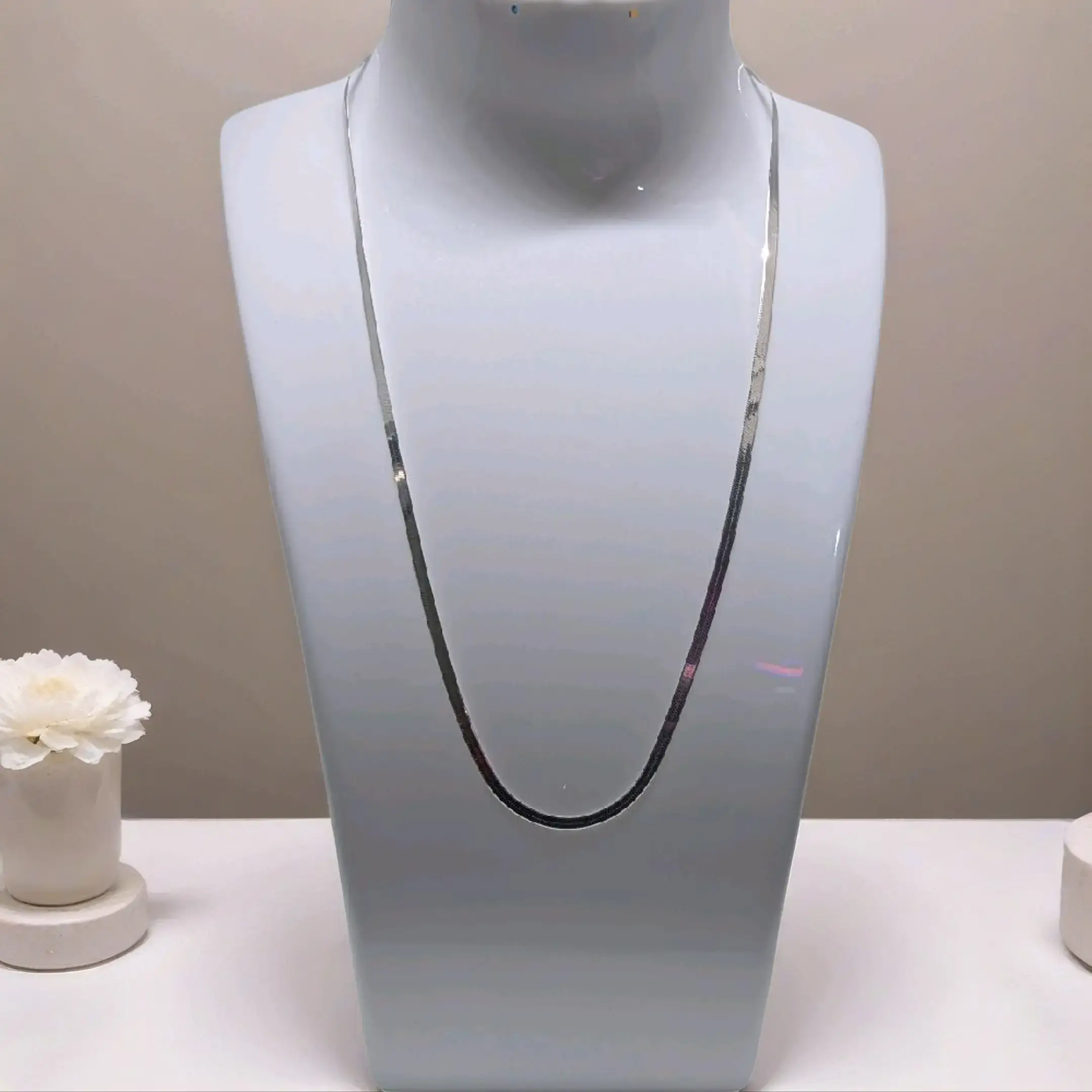 New 16 inch 925 Sterling Silver Herringbone Chain/necklace 925 Italy Stamped (Unisex)