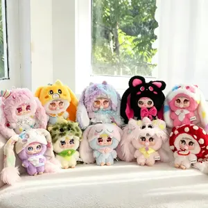 Jiimo Gulu Gulu Little Monsters  Plush Blind box，Bunny Plush Dolls，Soft Furry Collectibles，Backpack or clothing decoration， Hidden Style 1 Hidden Probability:1/96,