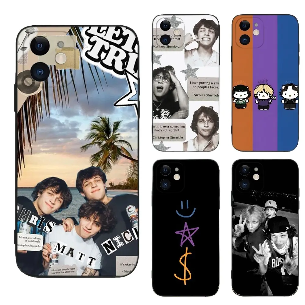 Sturniolo Triplets Phone Cases For iPhone 17 Promax Pro Air 16 Plus 15 14 13 12 11 Soft Silicone Black TPU Shockproof Protective Cover Gift For Birthday Christmas Halloween
