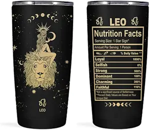 Leo Witchy Gothic Gifts - 20oz Astrology Zodiac Cup, Stainless Steel Insulated Constellation Tumbler