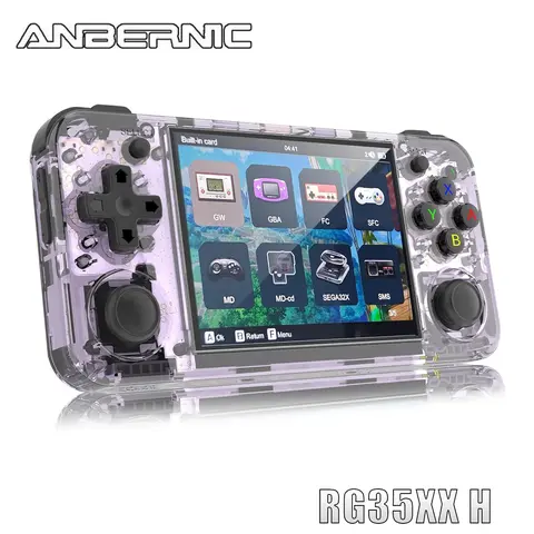 ANBERNIC RG35XXH Rechargeable Wireless Portable Game Console - 3.5-in IPS Screen, 64-Bit Linux System, Plastic Chinese DC Handheld, 5G WiFi, Bluetooth 4.2, 3300mAh Battery, HDMI TV Output, Retro Gaming Ready, Screen Protector Included