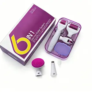 6-in-1 Micro-Infusion Derma Roller System - Portable,Hygienic Skincare Tool for Efficient Facial & Body BeautyTreatments