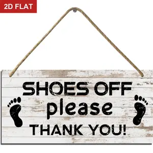 Please Remove Your Shoes Off Front Door Hanging Sign , Please Take Off Shoes Farmhouse Home Decor Welcome Sign  11.8x5.9 In Rustic Farmhouse Design