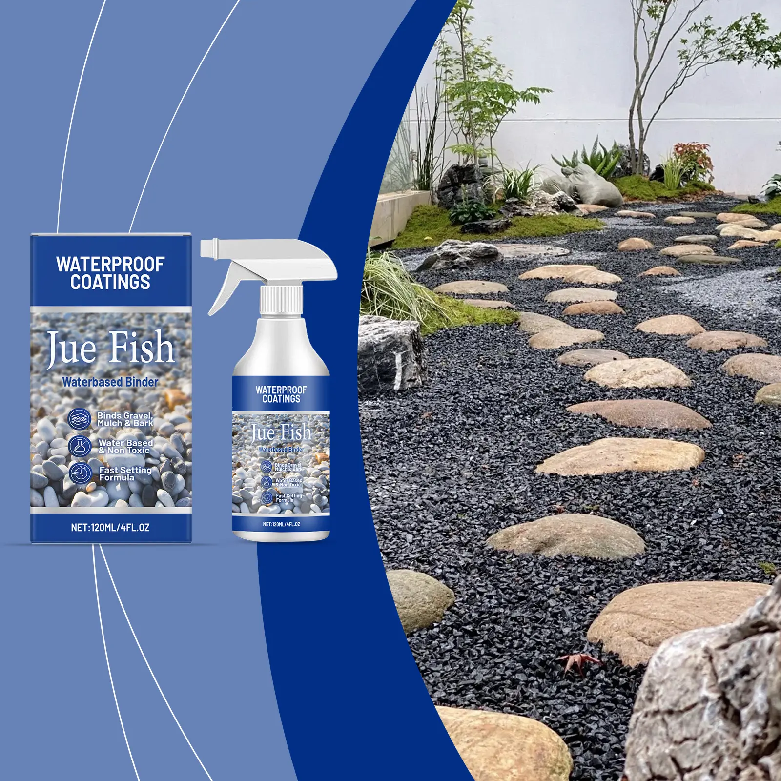 Gravel Adhesive for Pebble Agate Gravel Waterproof Bond Moisture-Proof Paving Scenery Glue, Ideal for Garden Decor & Landscaping