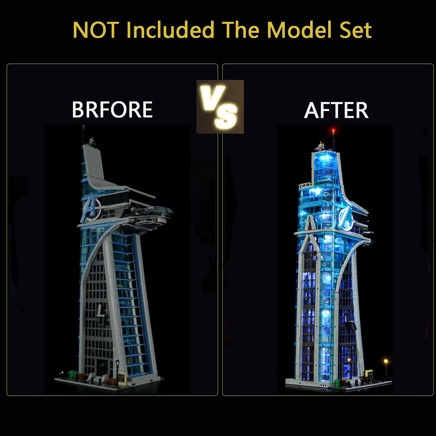 LYBMTWF LED Lighting Kit for the LEGO Avengers Tower Building Set; Compatible with LEGO 76269 — An Ideal Gift (Perfect for Birthdays and Holidays); (Lights Kit Only — Model Not Included)