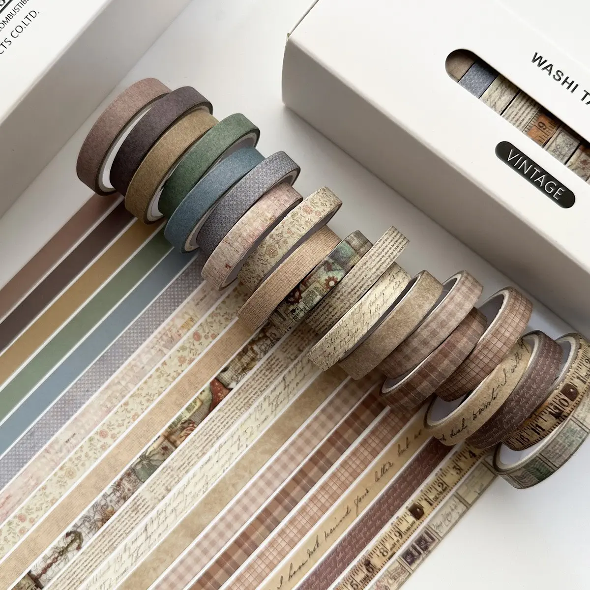 20 Rolls Vintage Slim Washi Tape Set, Retro Ancient Style Decorative Tape, Multi-Theme Boxed Washi Strips (Kawaii/Nature/Vintage/Purple Series), Versatile Scrapbooking DIY Craft Decorative Stationery For General Daily Use, Scrapbook Materials