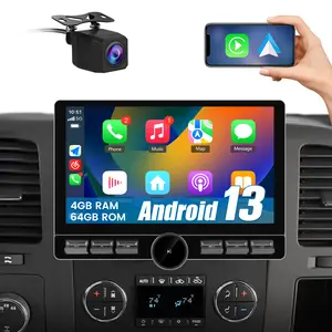 10.6" Android 13 Car Stereo for Chevy Silverado 2007-2013 10.6 inch touch screen has Android Auto Wireless Carplay, Bluetooth WIFI supports GPS Navigation