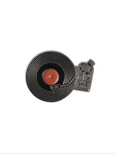 Retro Record Player Design Brooch Pin, Vintage Style Record Player Design Brooch, Fashionable Novelty Brooch, Fashion Casual Alloy Accessories for Daily Holiday Gift, Fashion Accessory