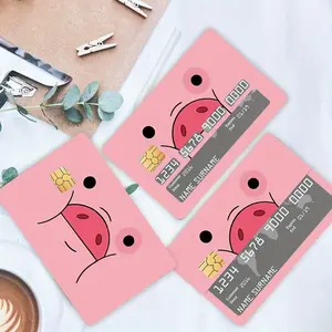 3pcs, 1pc Spare Pink Pig Creative Pattern Credit Card Stickers Anti-Fingerprint And Anti-Scratch Cards Ultra-Thin, Suitable for Debit Card, Transportation Card And Credit Card