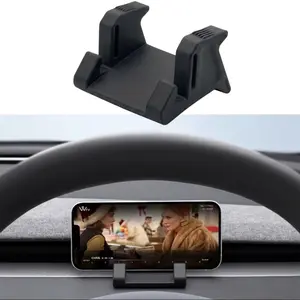Tesla Model 3 Phone Holder Silicone Stand Car Phone Mount Compatible with Tesla Model 3 Highland & New Model Y Juniper Enhanced Version