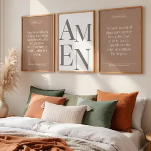 Modern Bible Verse Prints, Set of 3 Print, Neutral Minimalist Christian Art, Religious Wall Decor, Scripture Poster For Home