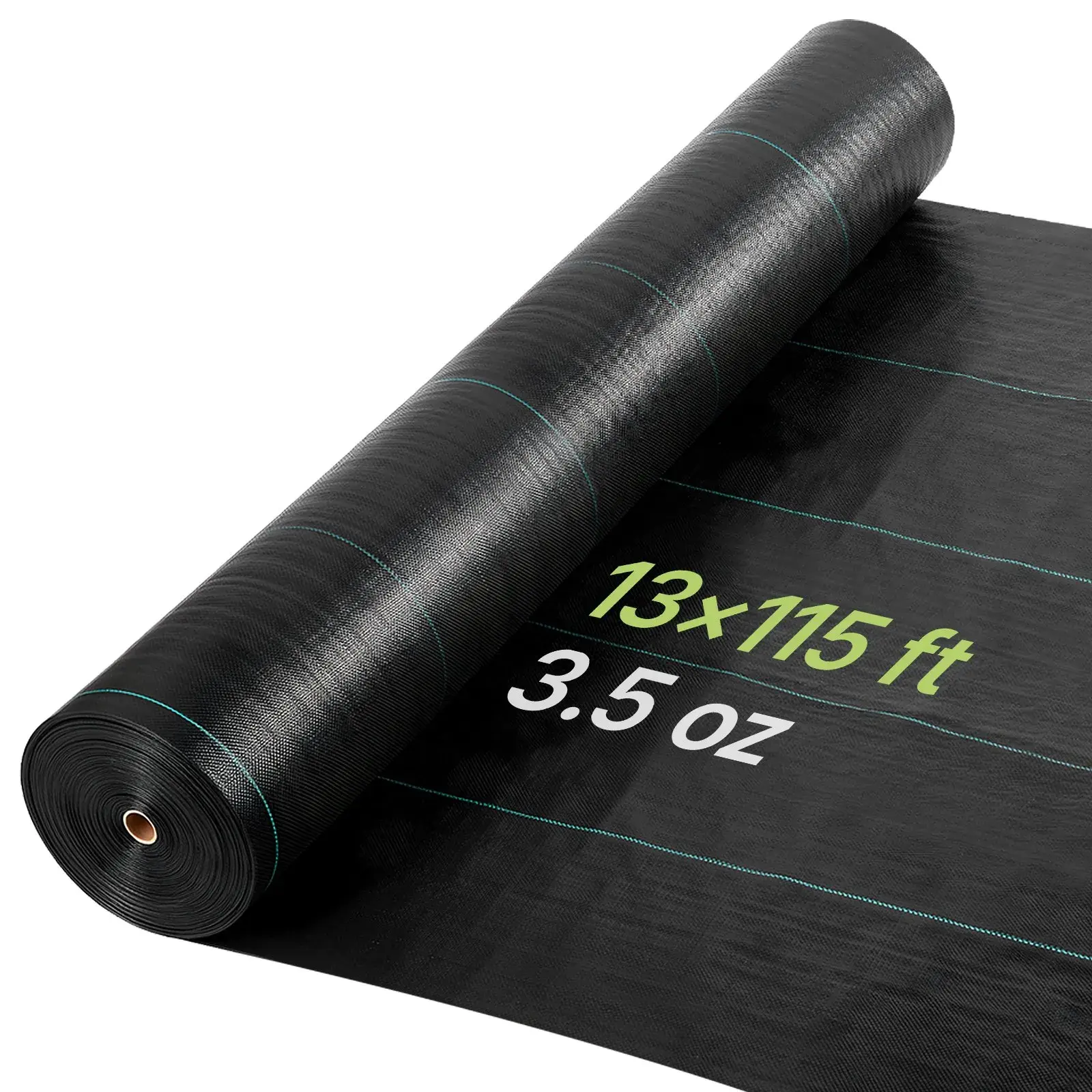 Heavy Duty Weed Barrier Fabric, 13x115FT 3.5oz Woven Landscape Blocker, Geotextile Webbing Ground Cover for Garden Weed Control, Black Gardening Mat