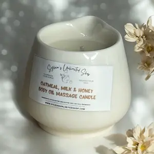 Small Oatmeal, Milk & Honey Body Oil Massage Candle