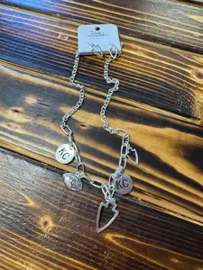 Very Charmy KC Football  Necklace & Earring Set-Hypoallergenic