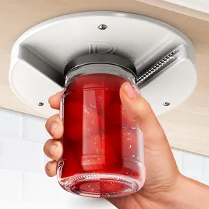 lid opener, Under Cabinet Lid Jar Opener - for Weak Hands and Seniors with Arthritis - Heavy Duty, Allows to Easily Unscrew Any-Size Lid - Effortless Bottle & Can Opener for your Kitchen