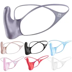 Sexy men's gloss underwear oily G-Strings thong Shiny low-waisted High Elasticity mens lingerie