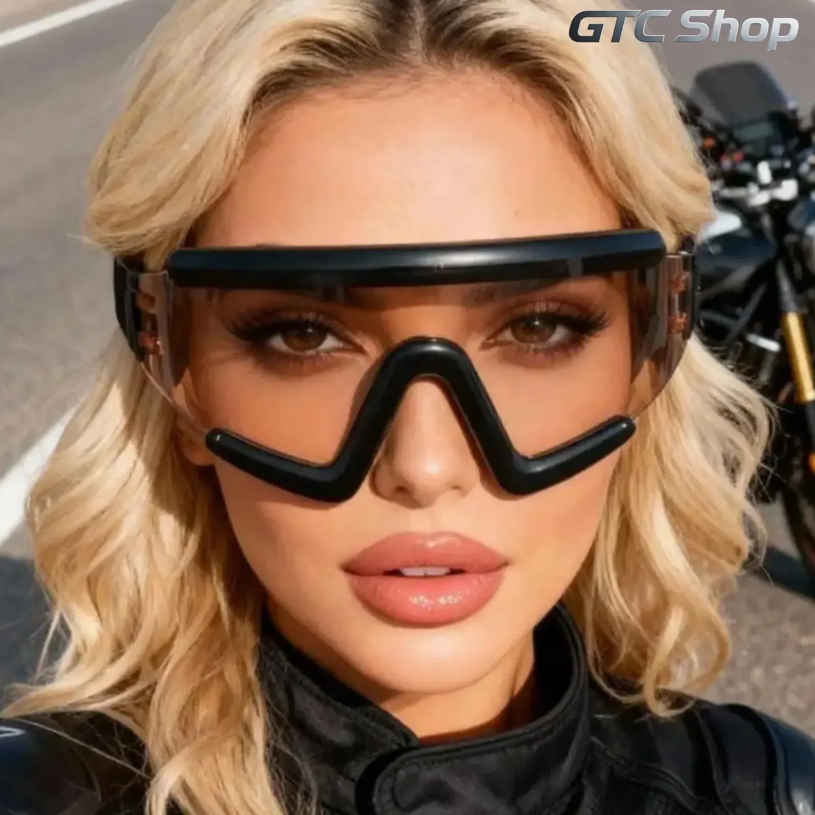 Unisex Oversized Polycarbonate Cycling Sunglasses - Large Frame Wrap-Around, Anti-Glare, Windproof, Impact-Resist PC, Durable & Lightweight Sports Glasses with UVA UVB Protection for Cycling, Running #summervibes
