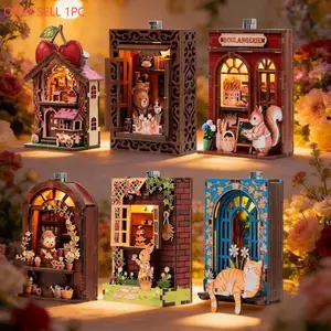 Cartoon DIY Refrigerator Stickers, Magnetic Flexible Wooden Building Blocks, 3D Puzzle with Lights, Home Decoration Kit