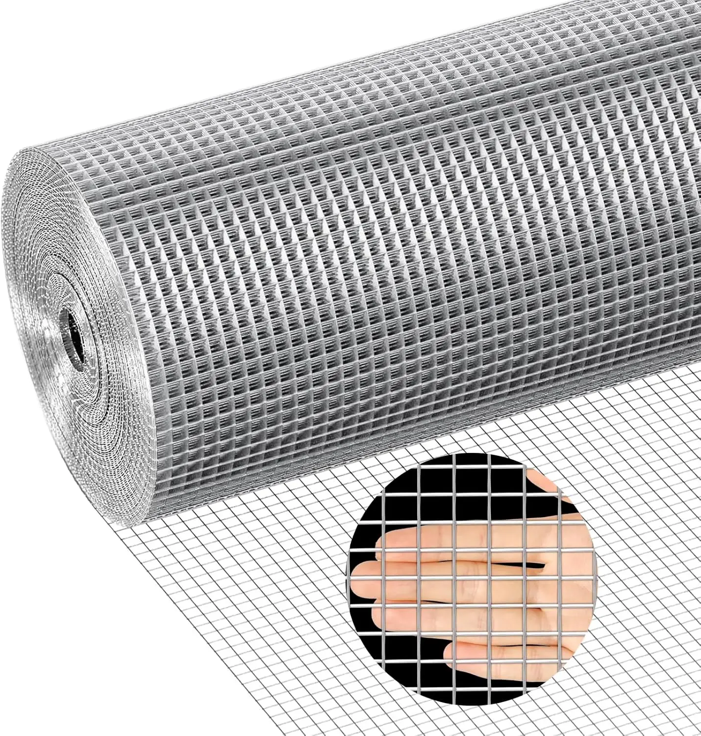 304stainless Steel Welded Wire Mesh, 1/2 Inch Hardware Cloth, Chicken Wire Fence Mesh Cage Poultry Garden  Support Containment Fence(15.7in9.6ft)