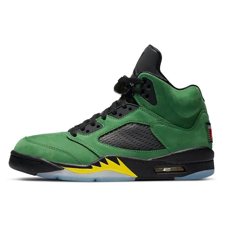 Jordan 5 Retro SE Oregon Mid Top Basketball Shoes Unisex Apple Green Black-Yellow Strike-Black CK6631-307