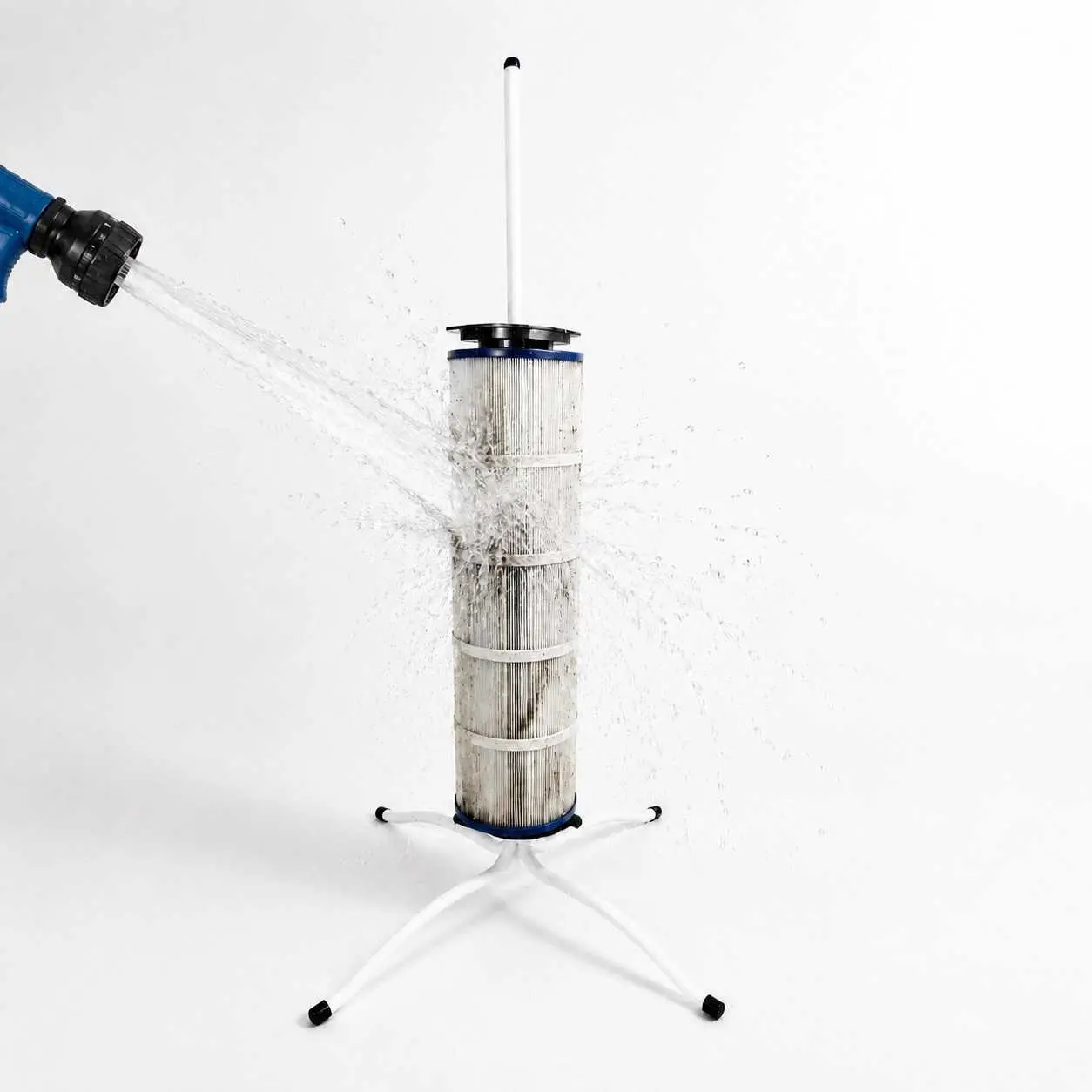Universal Size Pool Filter Cleaning Stand - 360° Rotatable Cartridge Filter Holder for Home Pool Maintenance, No Bending, Fast Deep Cleaning of Pleats & Crevices, Time & Effort Saving