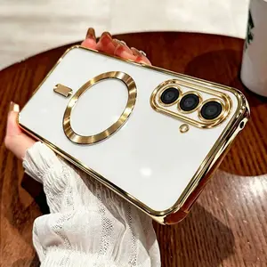 Samsung Galaxy A17 A37 A57 A56 A36 A26 A16 Phone Case, Luxury Transparent Magnetic Coated Cover, Soft Transparent Cover, Protective Case