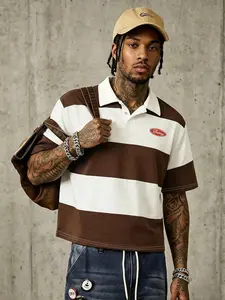 Gen Z Striped Rugby Polo Shirt | Oversized Relaxed Fit | Breathable Fabric | Multi-Wear Style | 90s Retro Streetwear | Perfect for Summer, Gym, Dates & Everyday Casual Outfits