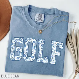 Comfort Colors Golf Shirt, Toile Floral Golf Shirt, Golfer Wife Shirt, Golf Season Tshirt, Cute Golfing Mom Shirt, Golf Player Gifts