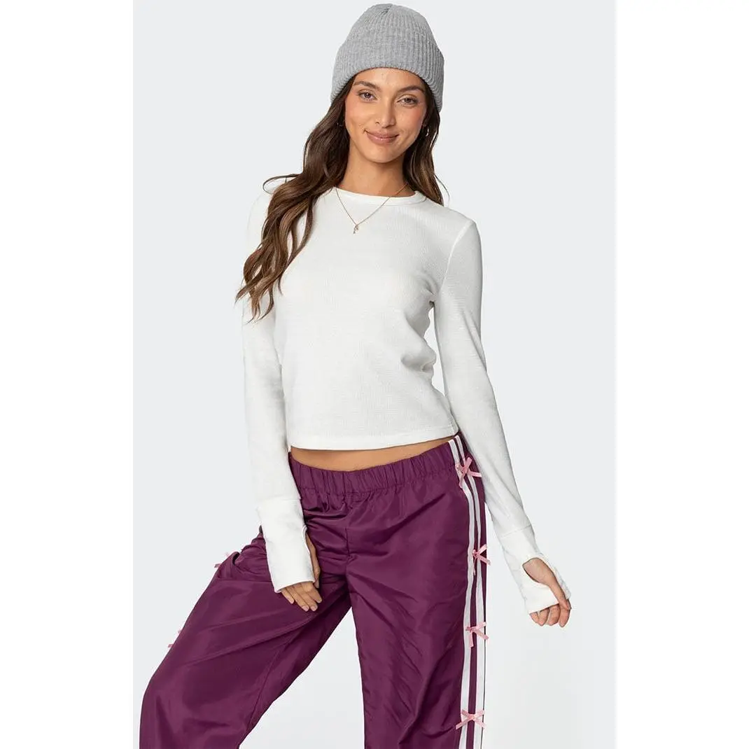 Edikted Women's Waffle Long Sleeve T-Shirt