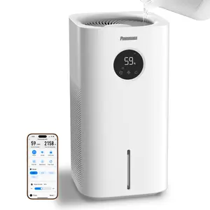 Powerscale MF6 Smart Evaporative Humidifier for Home, 1.8 Gal Top-Fill, Up to 700mL/h Mist-Free Output, WiFi Smart Touchscreen Control, Auto Filter Dry, Electrolysis Self-Clean, Quiet Sleep Mode