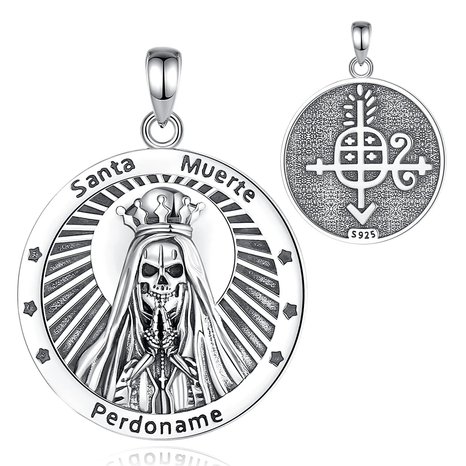 Santa Muerte Perdoname Pendant