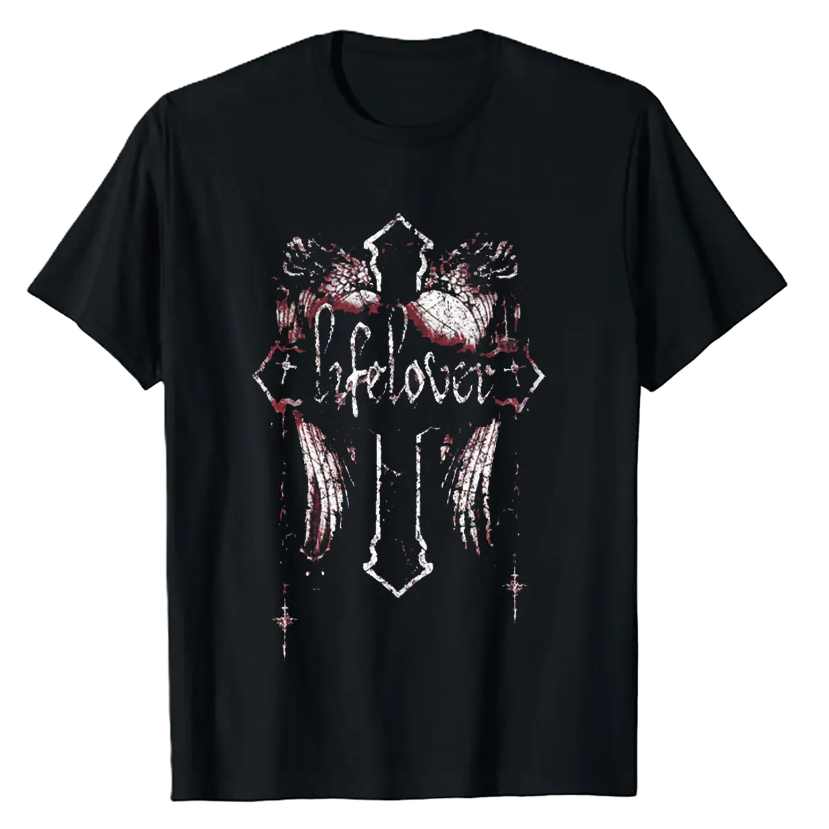 Lifelover Fiction Black Vintage T-Shirt Unisex Casual Men's Sweatshirt, Gift For Fan, Cotton Fabric Menswear Top