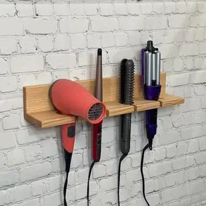 Hair Tool Organizer Wall Mount | Blow Dryer Holder | Curling Iron Storage | Bathroom Vanity Shelf