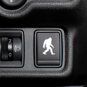 4pc/sheet Bigfoot Decal, Big Foot Sasquatch Decal, Blank Button Sticker for Car, Unique Vehicle Decoration, Easy Application