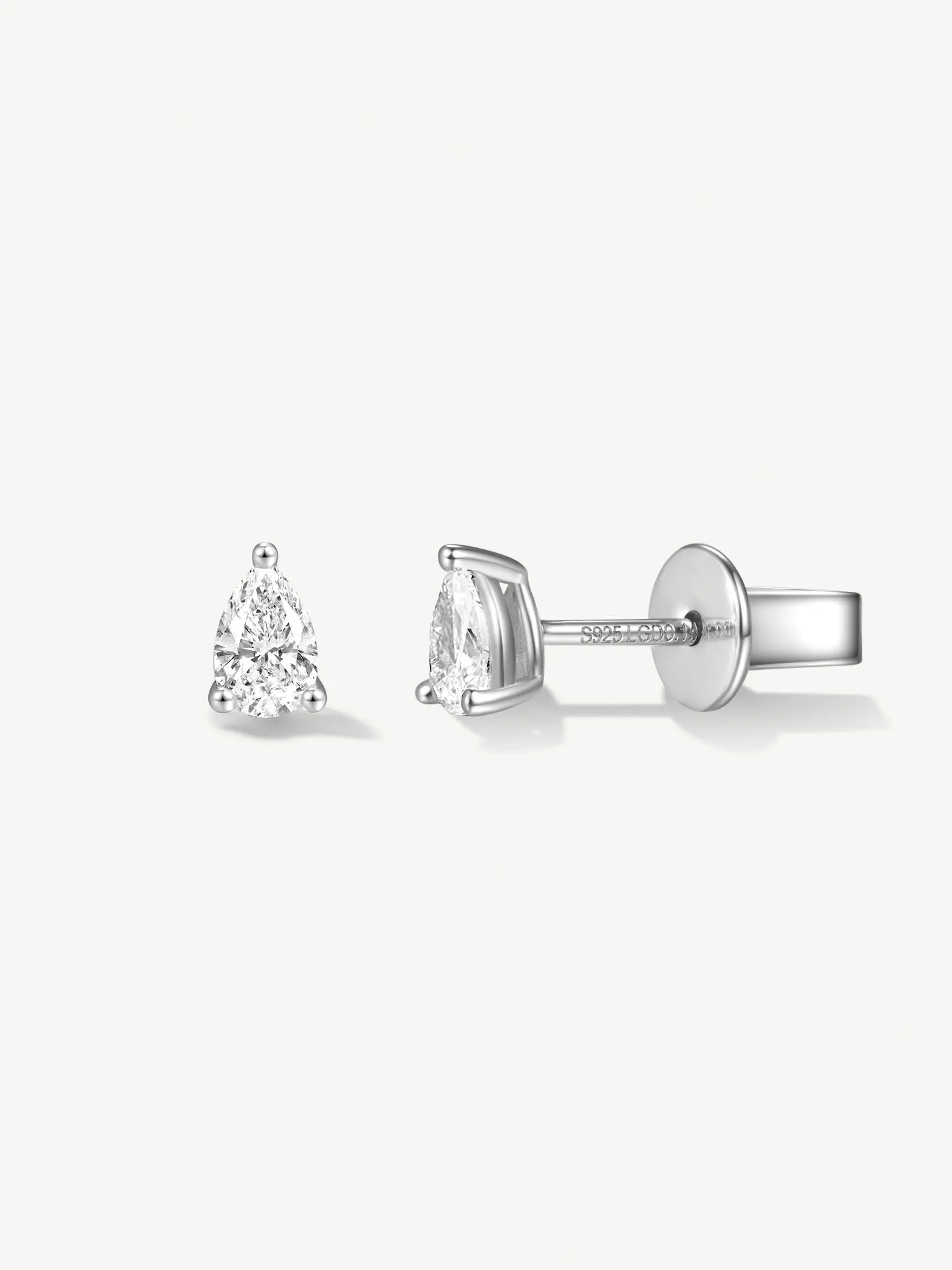 "Illume of Light" 0.29 Ct. Tw. Lab Grown Diamond Pear Stud Earrings in Sterling Silver Fine Jewelry for Women Promise Anniversary Birthday Gifts for Her