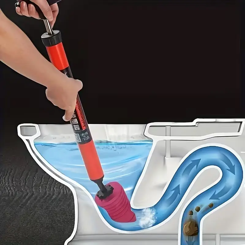 High Pressure Air Toilet Plunger, Heavy Duty Unclogger for Bathroom, Powerful Clog Remover Tool Alternative to Drain Snake (1PC)